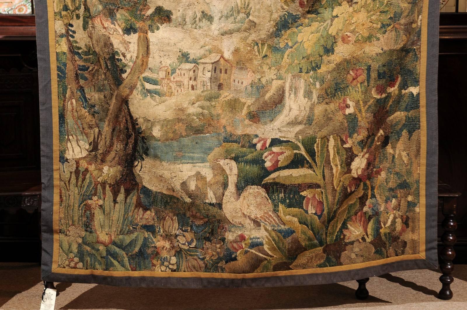 18th Century French Aubusson Tapestry of Village through the Trees In Good Condition In Atlanta, GA