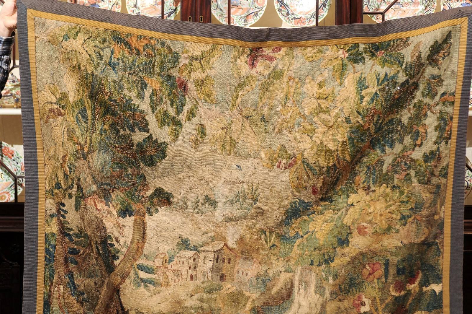 18th Century French Aubusson Tapestry of Village through the Trees 1