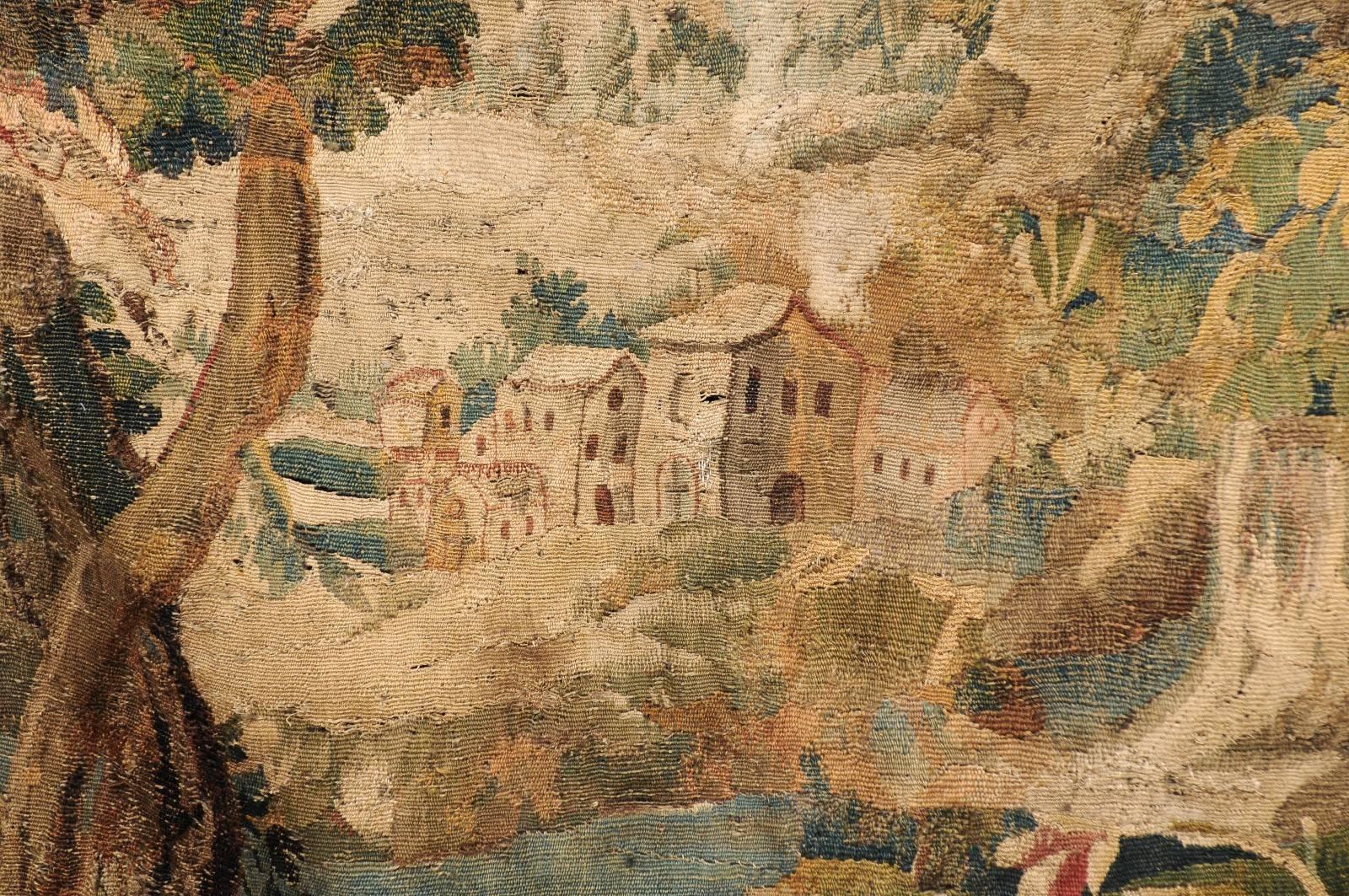 18th Century French Aubusson Tapestry of Village through the Trees 2