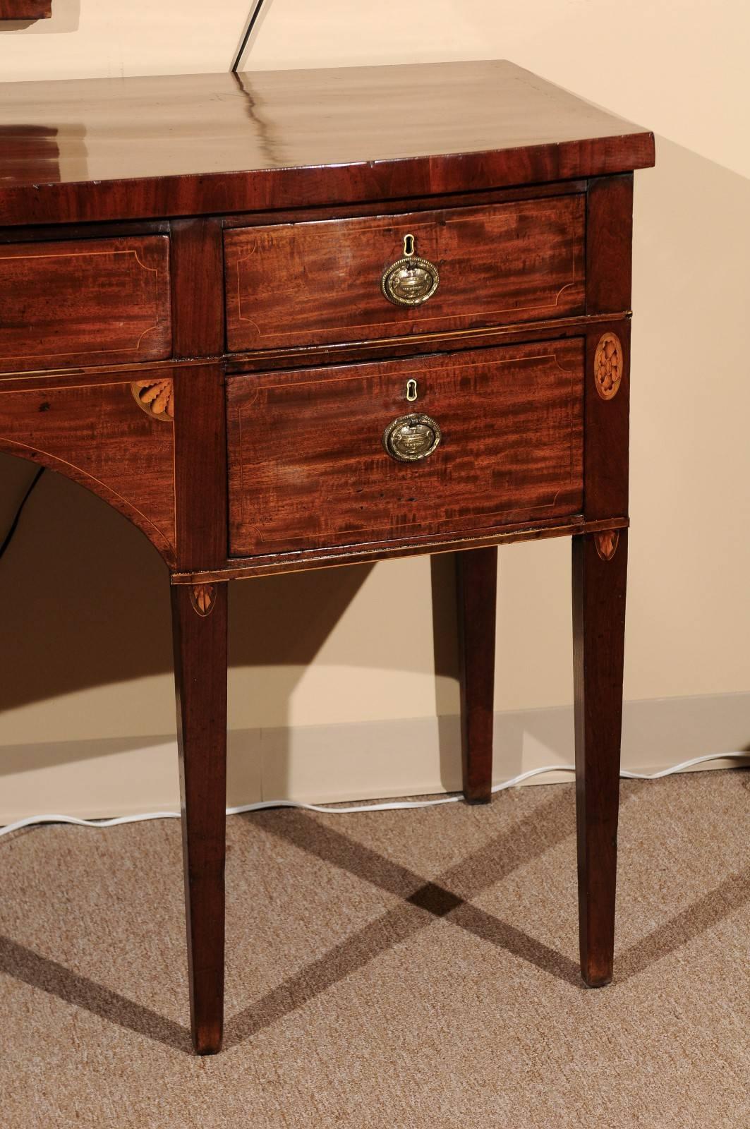 Early 19th Century English Mahogany Bow-Front Sideboard with Inlay 7