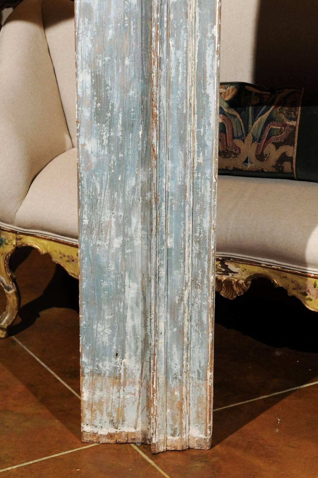 18th Century, American Federal Painted Blue Mantel 1