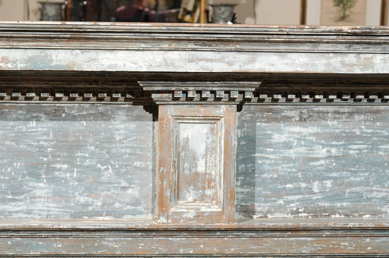 18th Century, American Federal Painted Blue Mantel 2