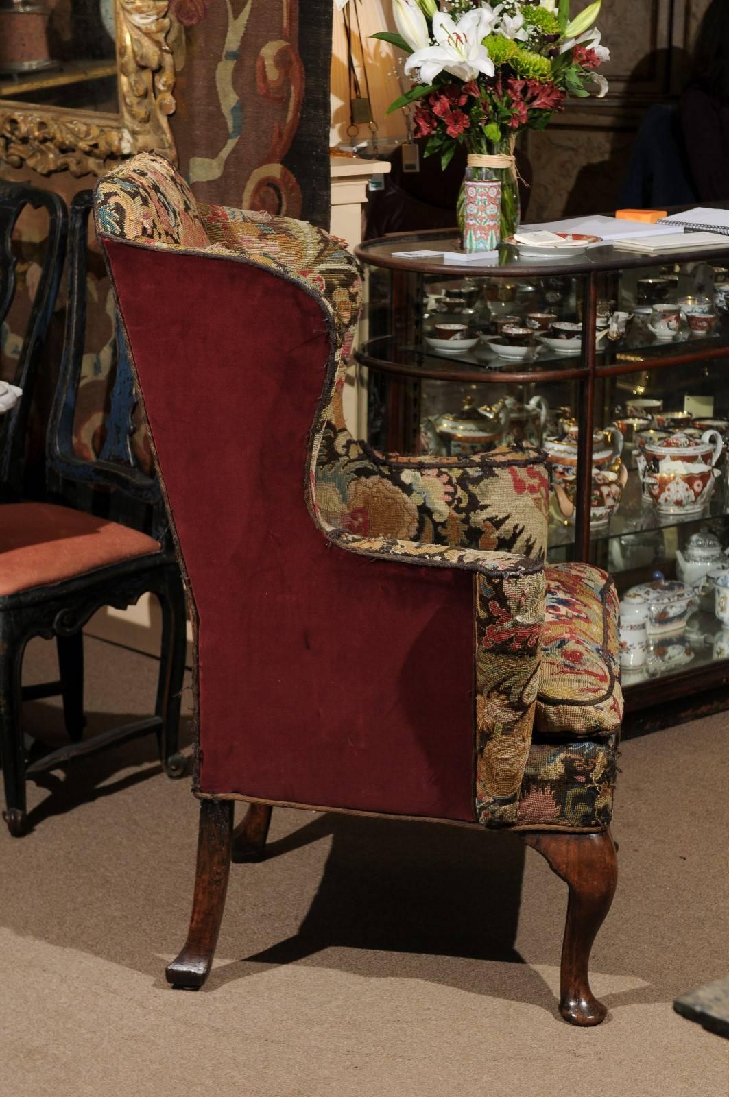 queen anne wingback chair