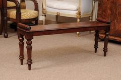 Long Regency Mahogany Hall Bench, England, circa 1820