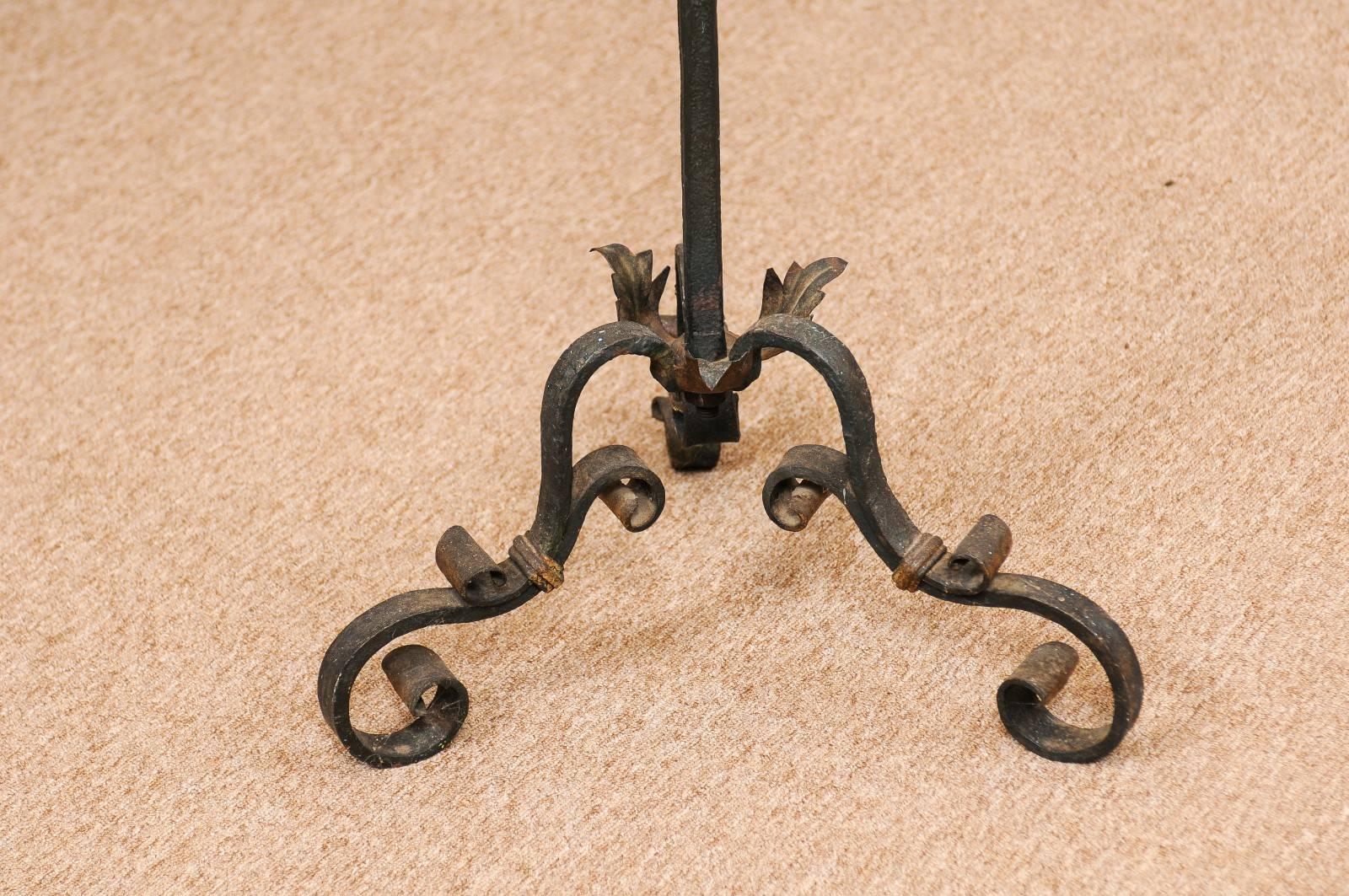 French Wrought Iron Floor Candelabra, ca. 1900 For Sale 4