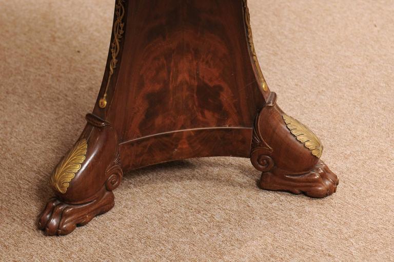 French Empire Mahogany Centre Table with Bronze Dore Mounts, Early 19th Century For Sale 1