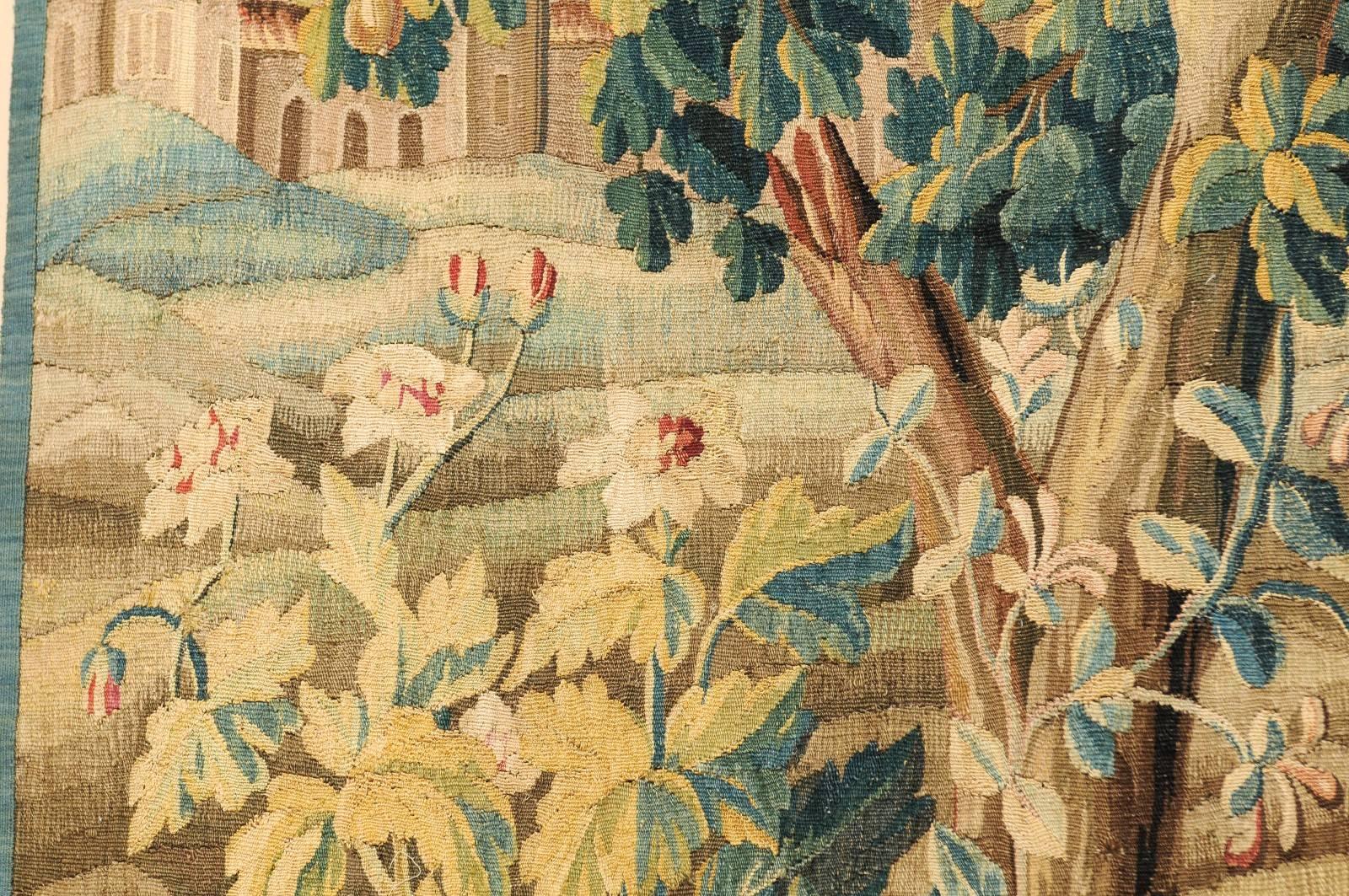 18th Century French Verdure Tapestry of Village through Trees 3