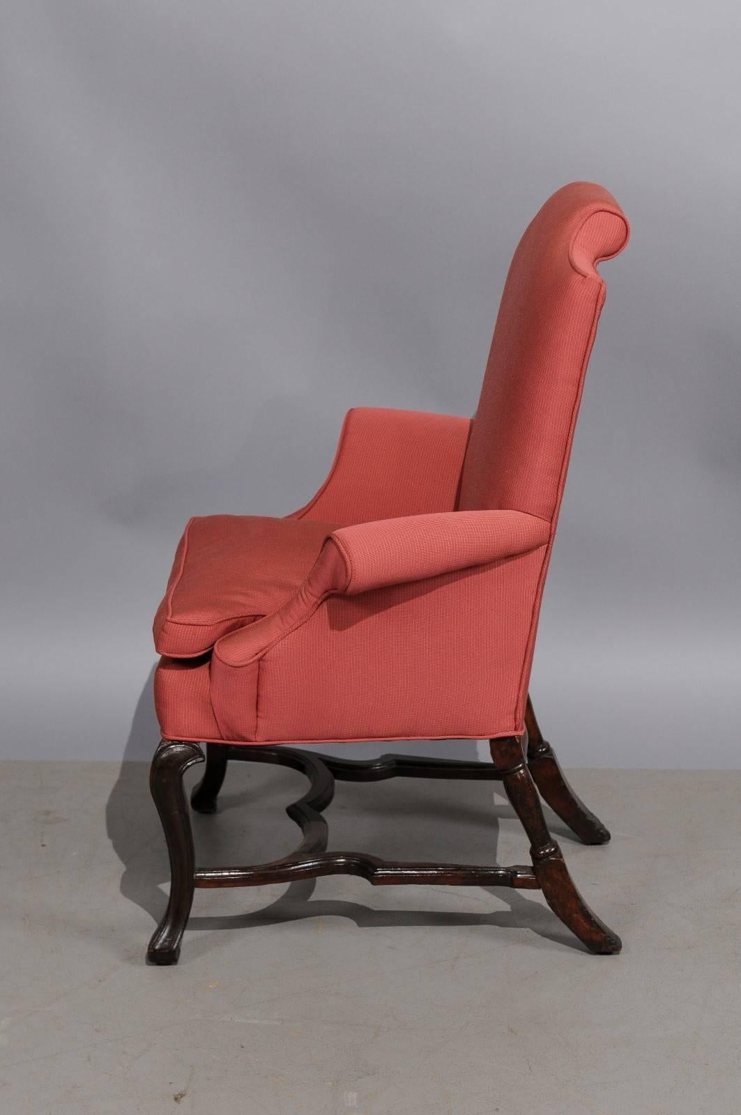 William & Mary Englischer Sessel aus Nussbaumholz aus dem frühen 18. Jahrhundert (Polster) im Angebot