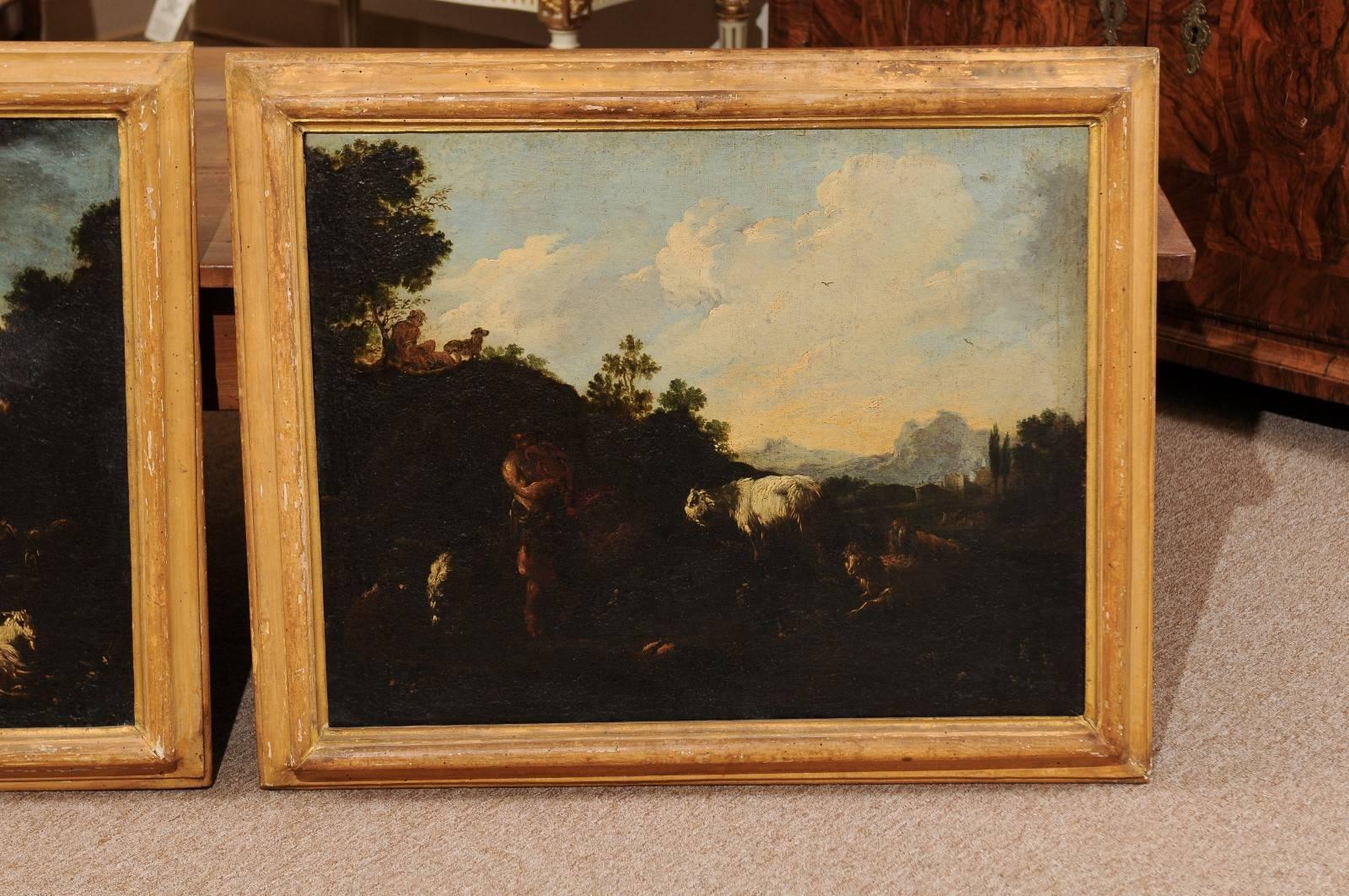 Pair of 18th Century Italian Oil on Canvas Landscape Painting 2