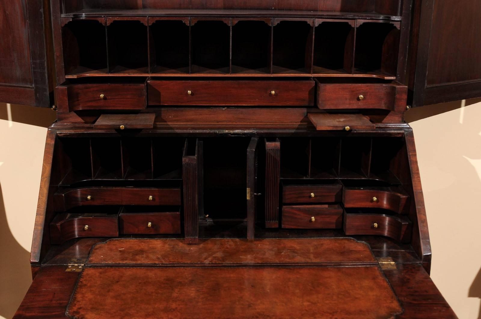 18th Century English George II Mahogany Bureau Bookcase, circa 1760 5