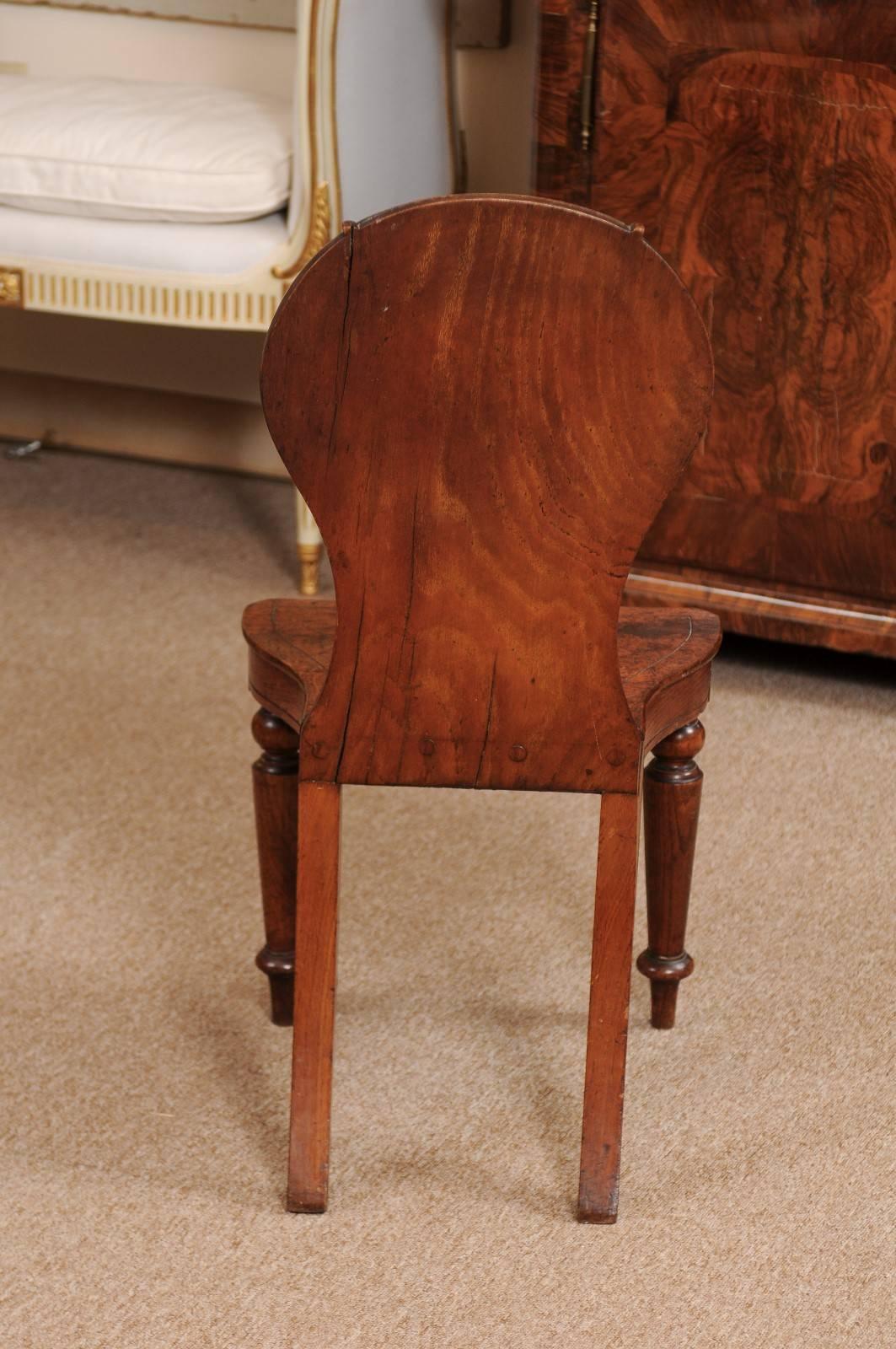 Late 19th Century English Oak Hall Chair 5