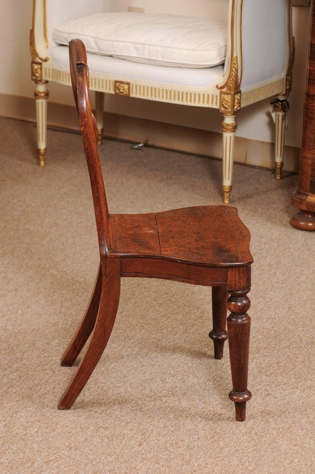 Late 19th Century English Oak Hall Chair 6