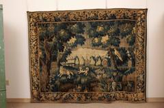 18th Century French Aubusson Tapestry with Dog Hunt