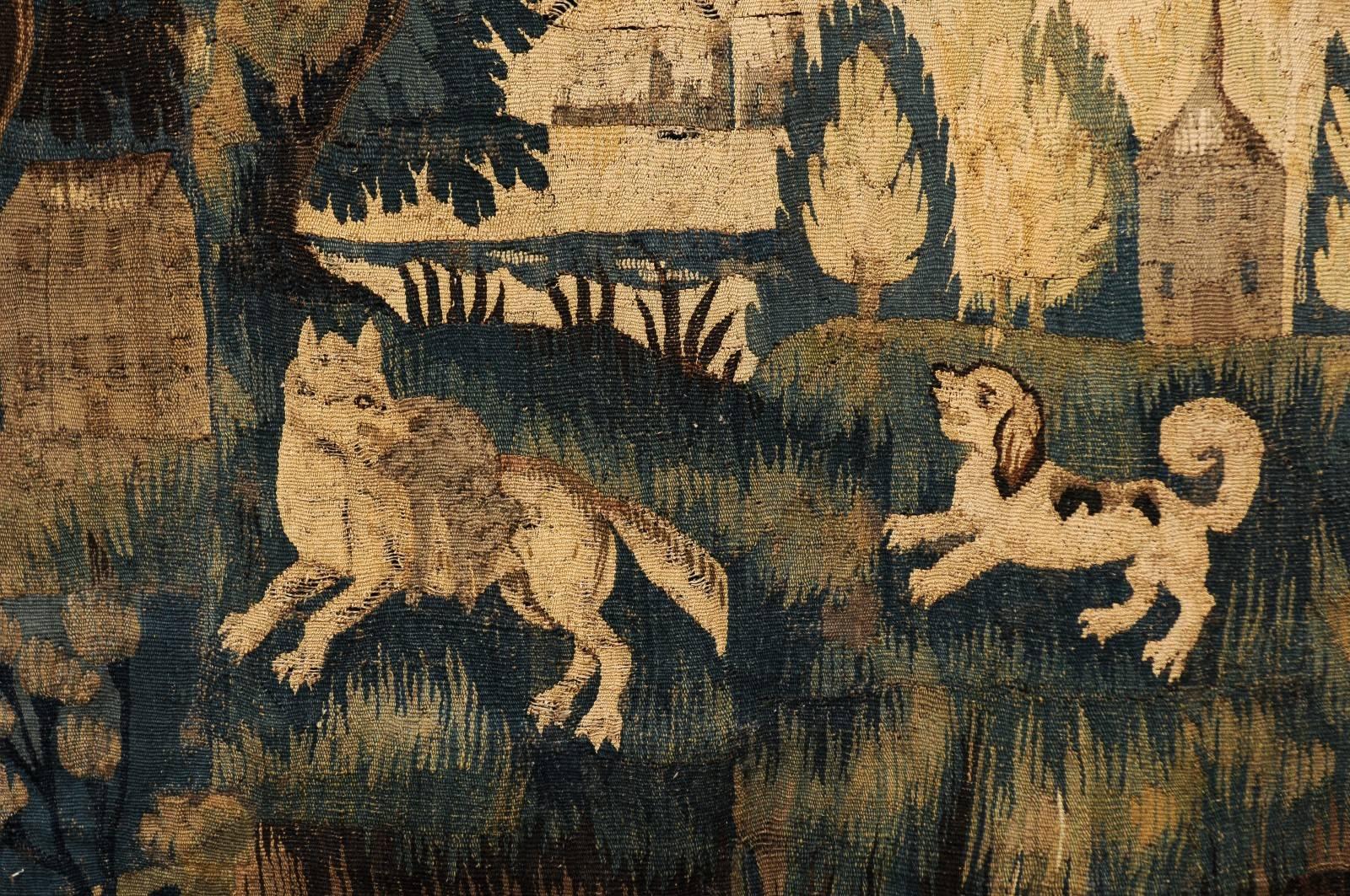 18th Century French Aubusson Tapestry with Dog Hunt 2