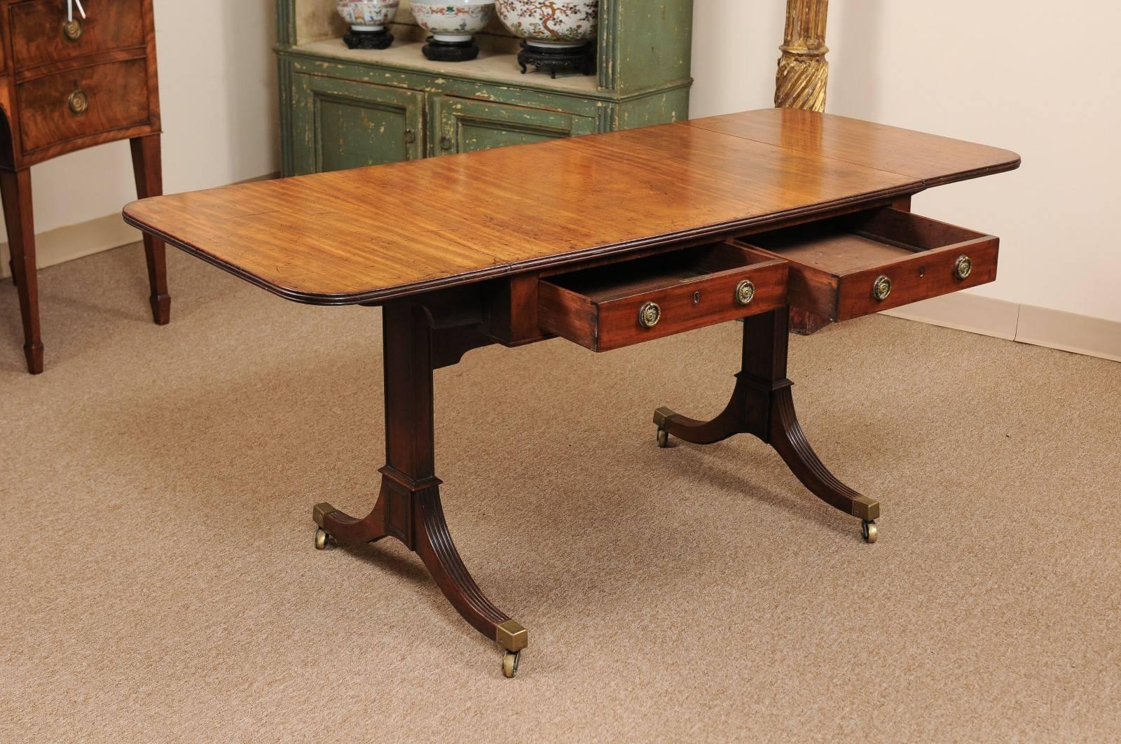 English Regency Mahogany Sofa Table, Early 19th Century 1