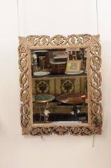 Continental Bleached Oak Mirror with Grapevine Motif, circa 1890
