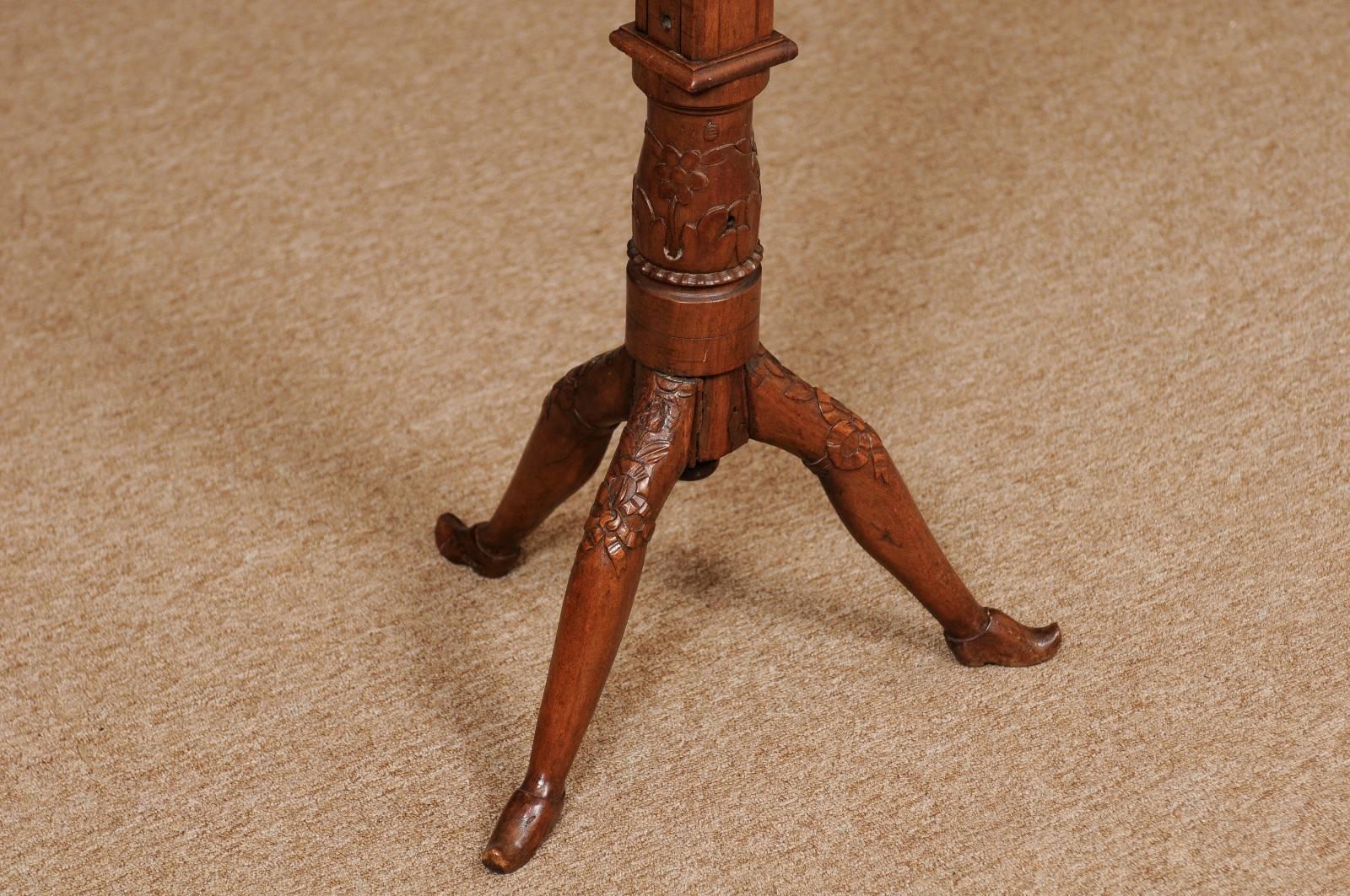 18th Century French Louis XVI Carved Walnut Duet Music Stand 2