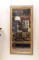 Louis XVI French Green Painted and Parcel-Gilt Mirror