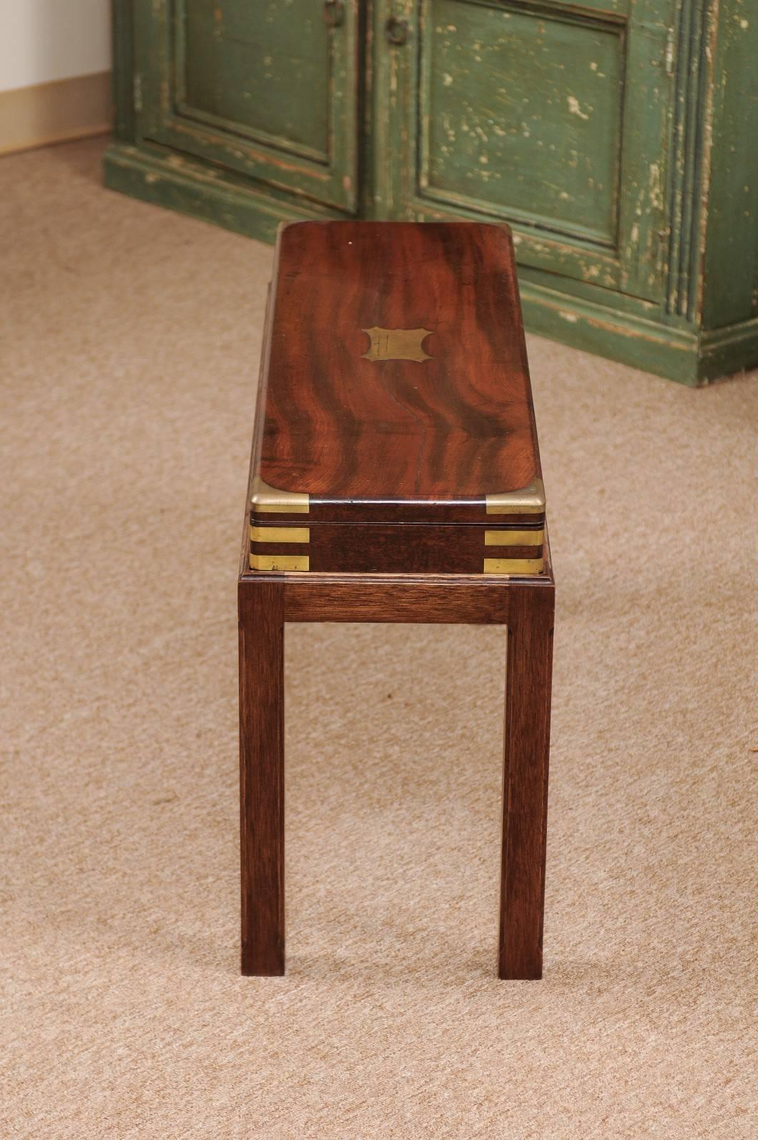 19th Century English Mahogany Gun Case with Brass on Later Stand 5
