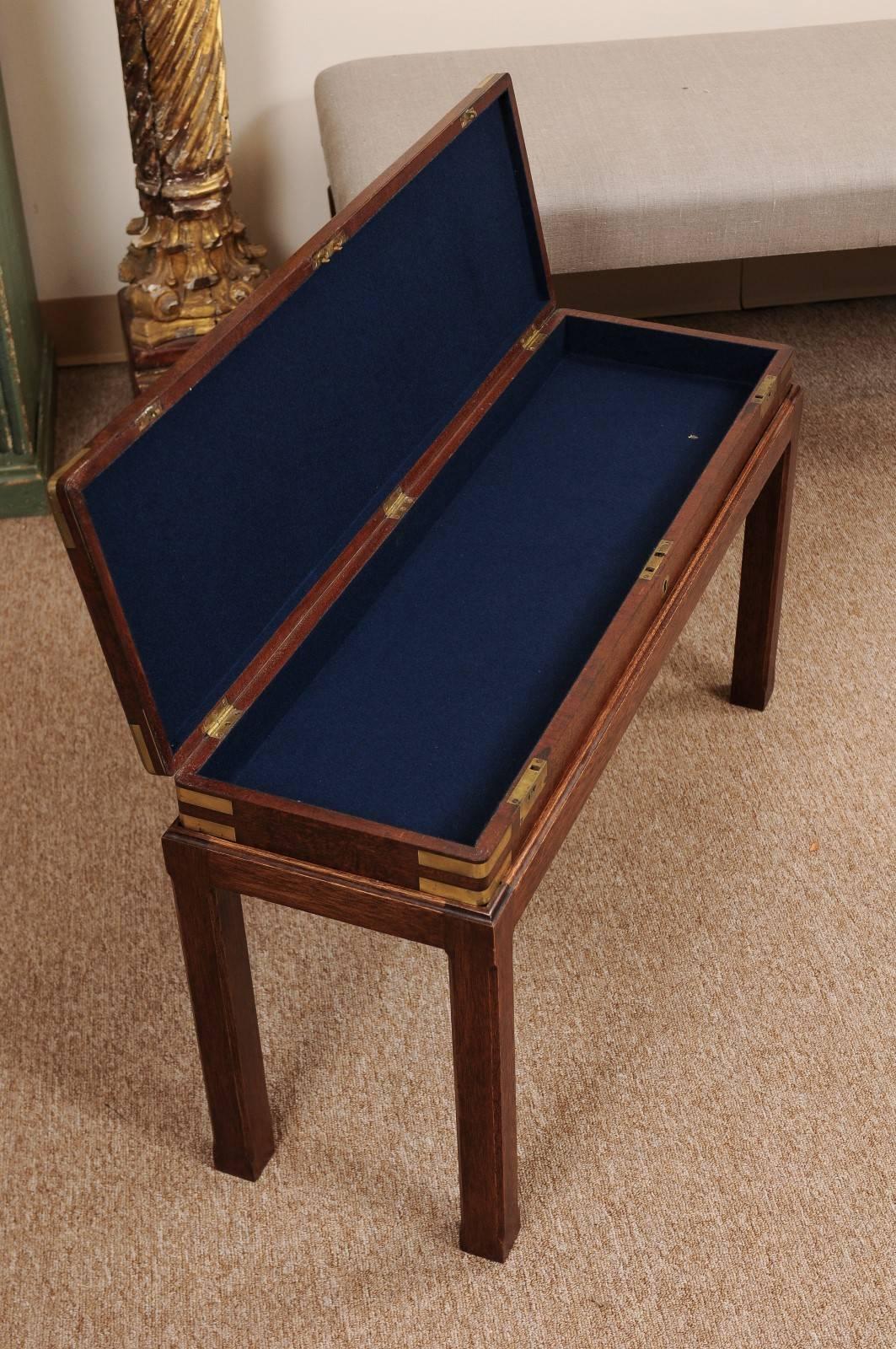 19th Century English Mahogany Gun Case with Brass on Later Stand 6