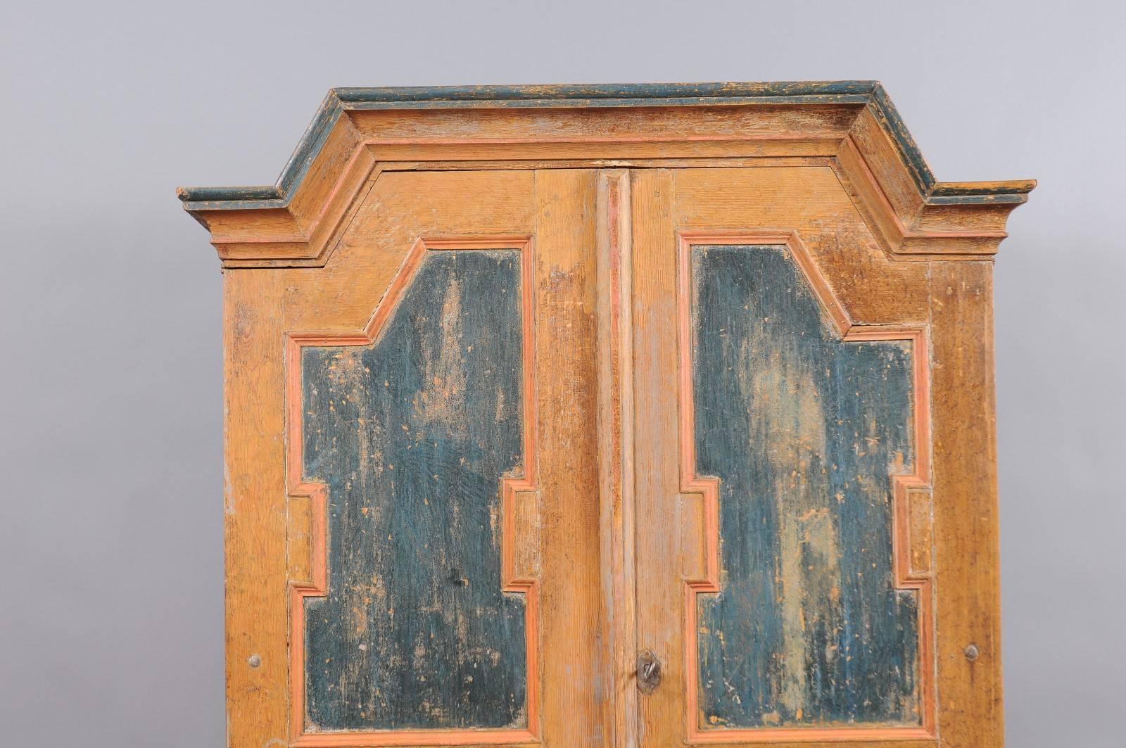 Early 19th Century, Swedish Painted Armoire In Good Condition In Atlanta, GA