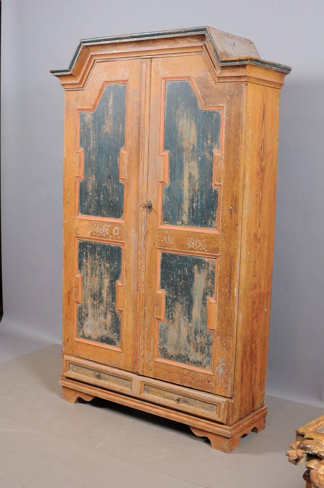 Early 19th Century, Swedish Painted Armoire 4