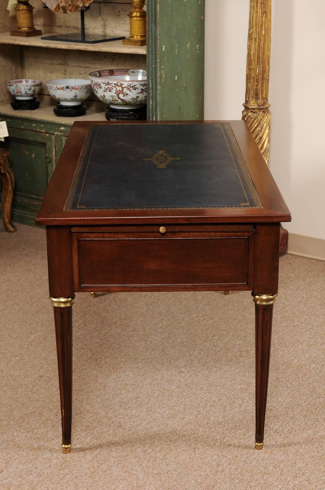 Louis XVI Style French Mahogany Bureau Plat or Writing Desk 2