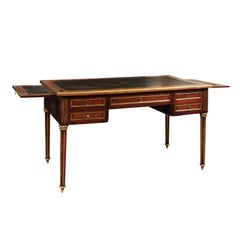 Louis XVI Style French Mahogany Bureau Plat or Writing Table 1