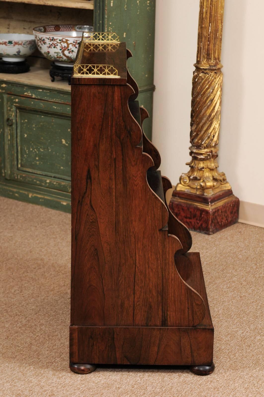 English Regency Petite Waterfall Bookcase in Rosewood, Early 19th Century 2