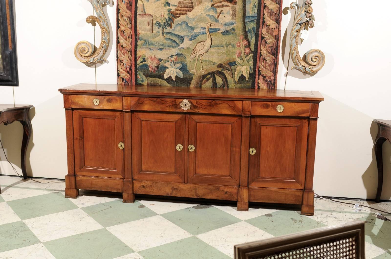 Empire French Walnut and Fruitwood Enfilade, Early 19th Century In Good Condition In Atlanta, GA