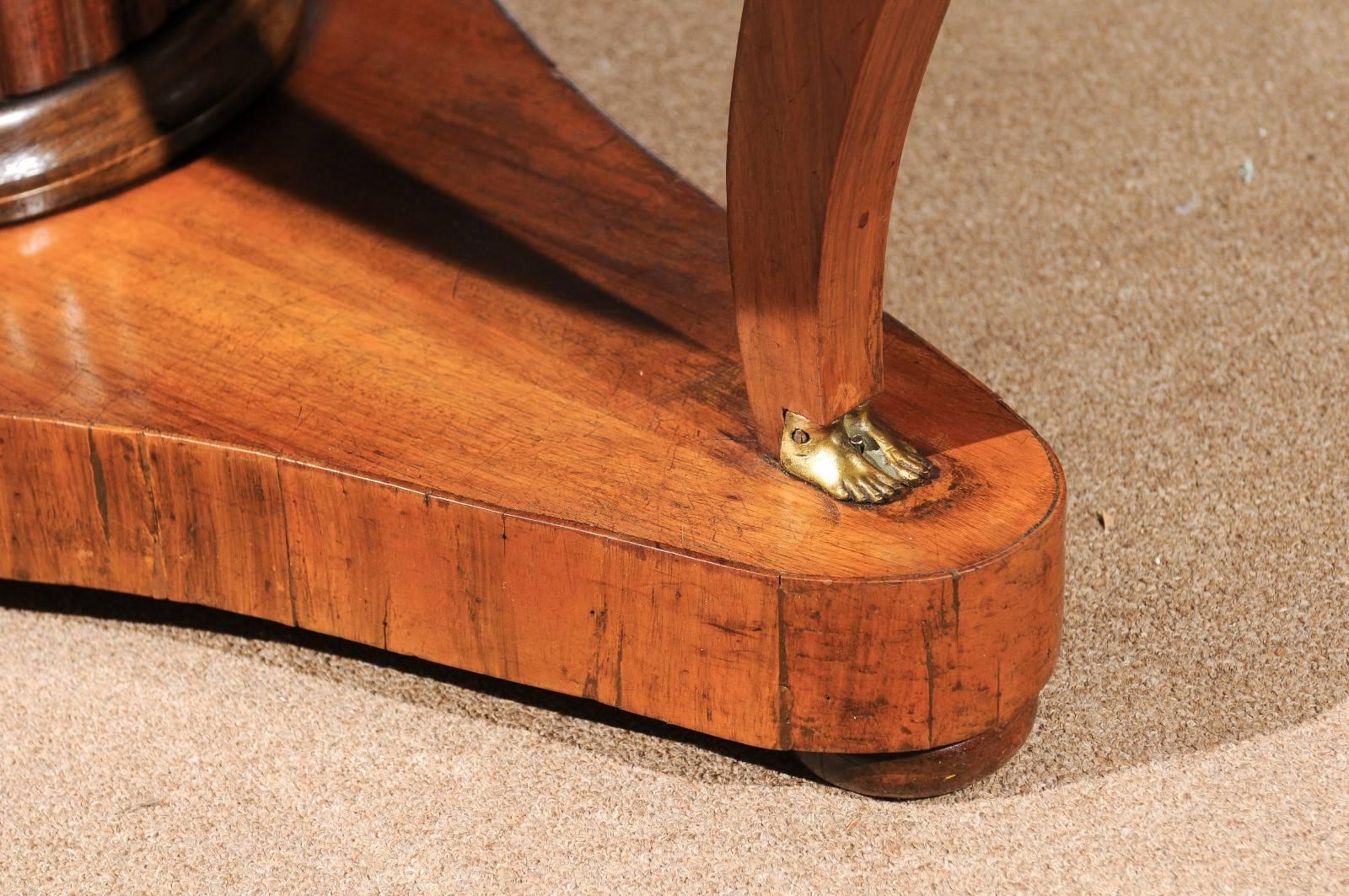 Italian Empire Walnut Center Table with Sunburst Veneer, circa 1820 2