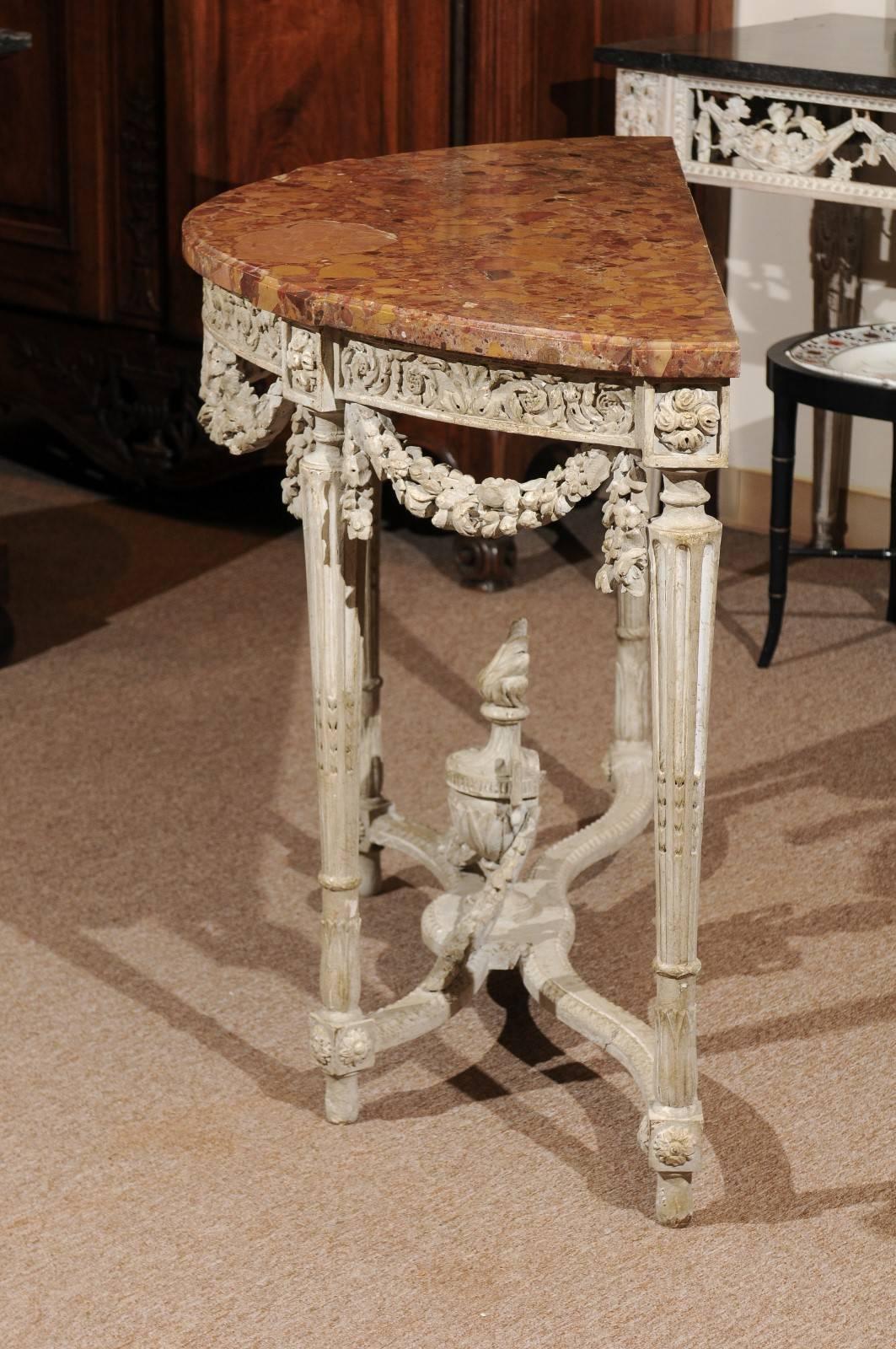 Large 18th Century French Painted Louis XVI Period Console 1