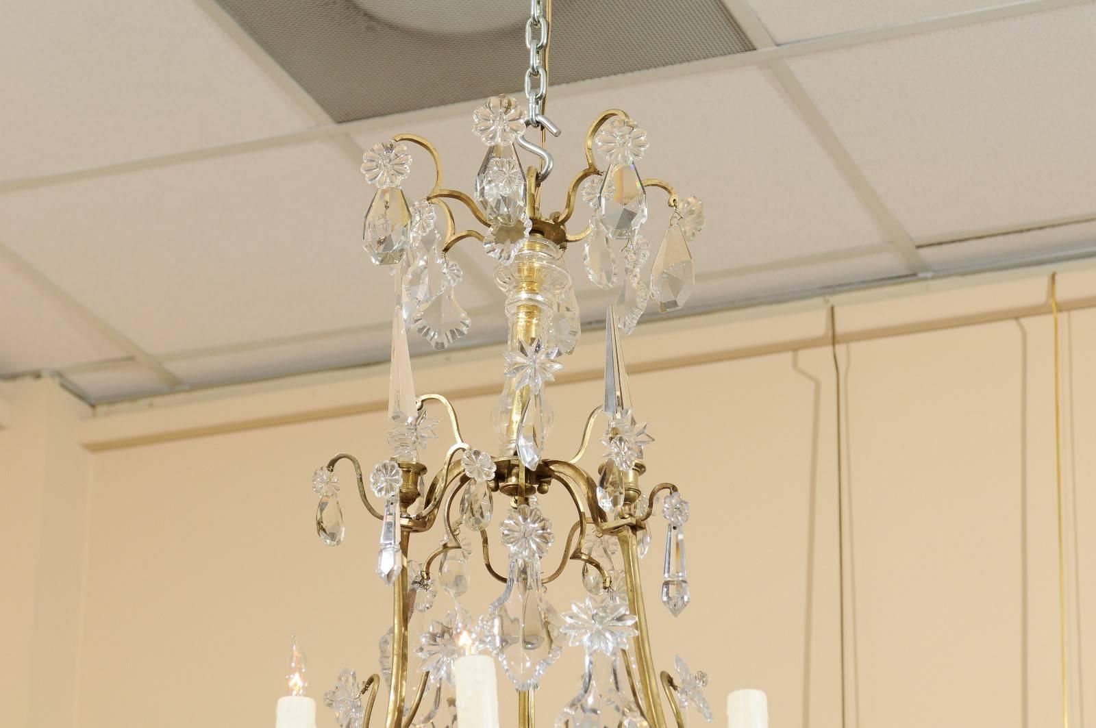Louis XV Style Cut Crystal and Bronze Chandelier, France, circa 1890 In Good Condition For Sale In Atlanta, GA