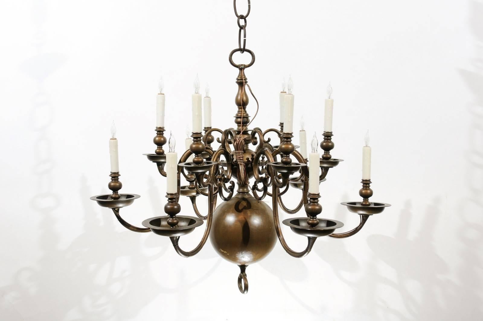 Dutch 18th century brass chandelier with 12 lights. Recently wired for U.S.A 

William Word Fine Antiques: Atlanta's source for antique interiors since 1956.