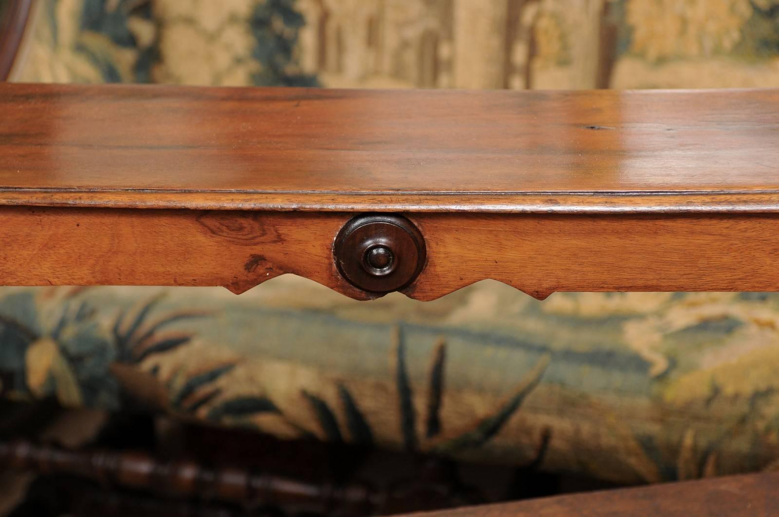 19th Century English Hall Bench with Bobbin Turned Legs 3