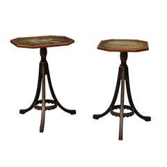 Pair of Regency Style Ebonized Side Tables
