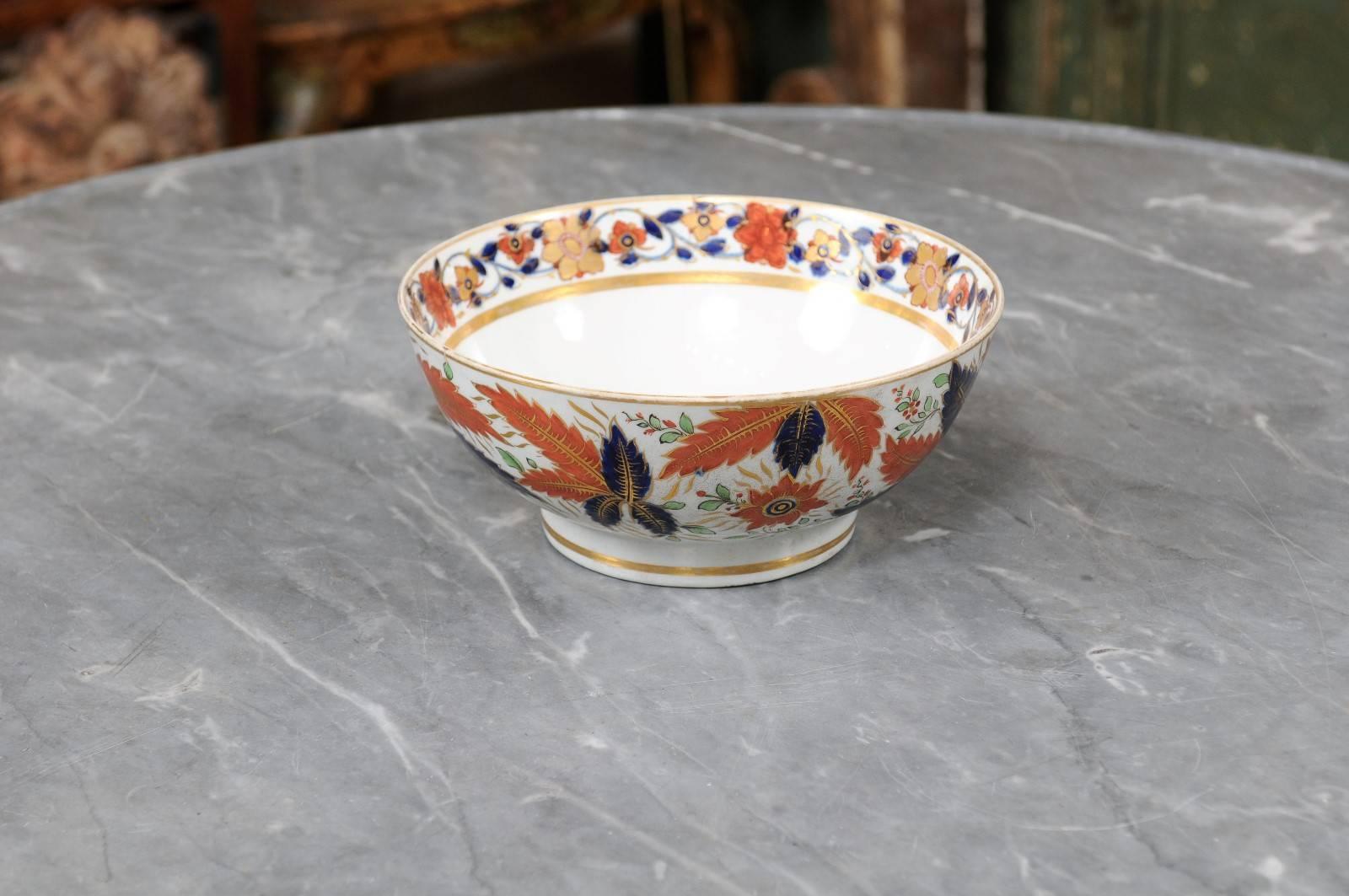 19th Century Spode “Tabacco Leaf” Punch Bowl after Chinese Export Design, England, ca. 1820 For Sale