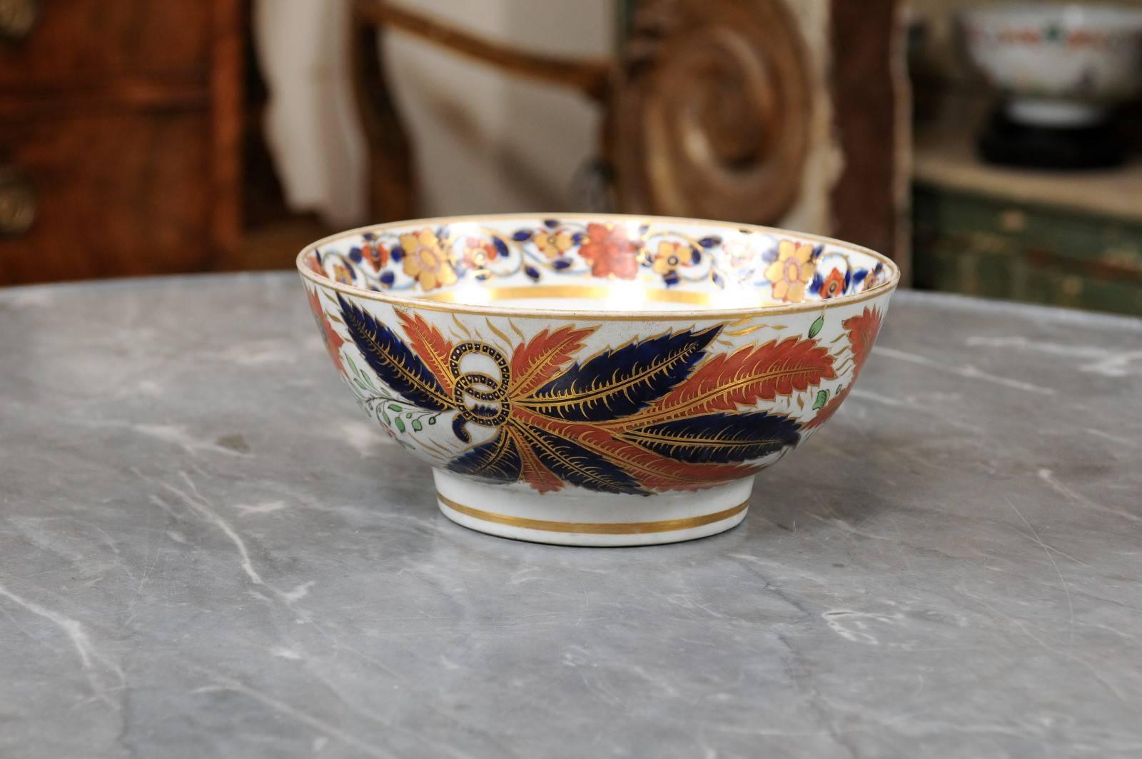 Porcelain Spode “Tabacco Leaf” Punch Bowl after Chinese Export Design, England, ca. 1820 For Sale