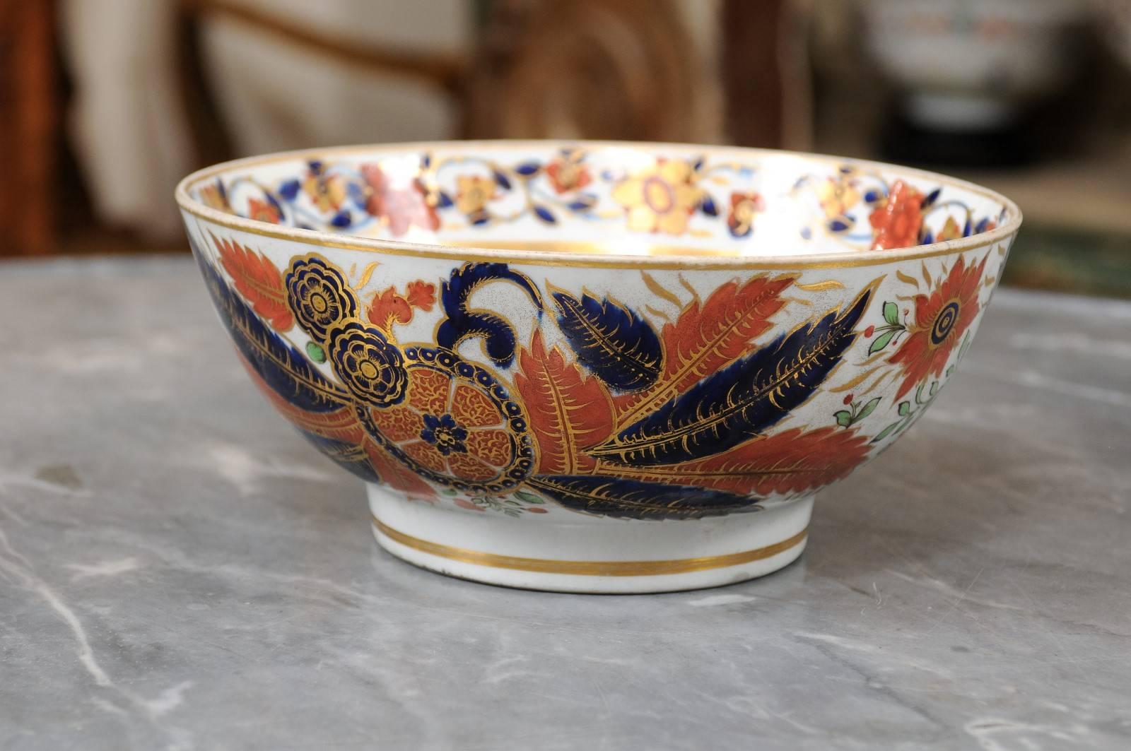 Spode “Tabacco Leaf” Punch Bowl after Chinese Export Design, England, ca. 1820 For Sale 1