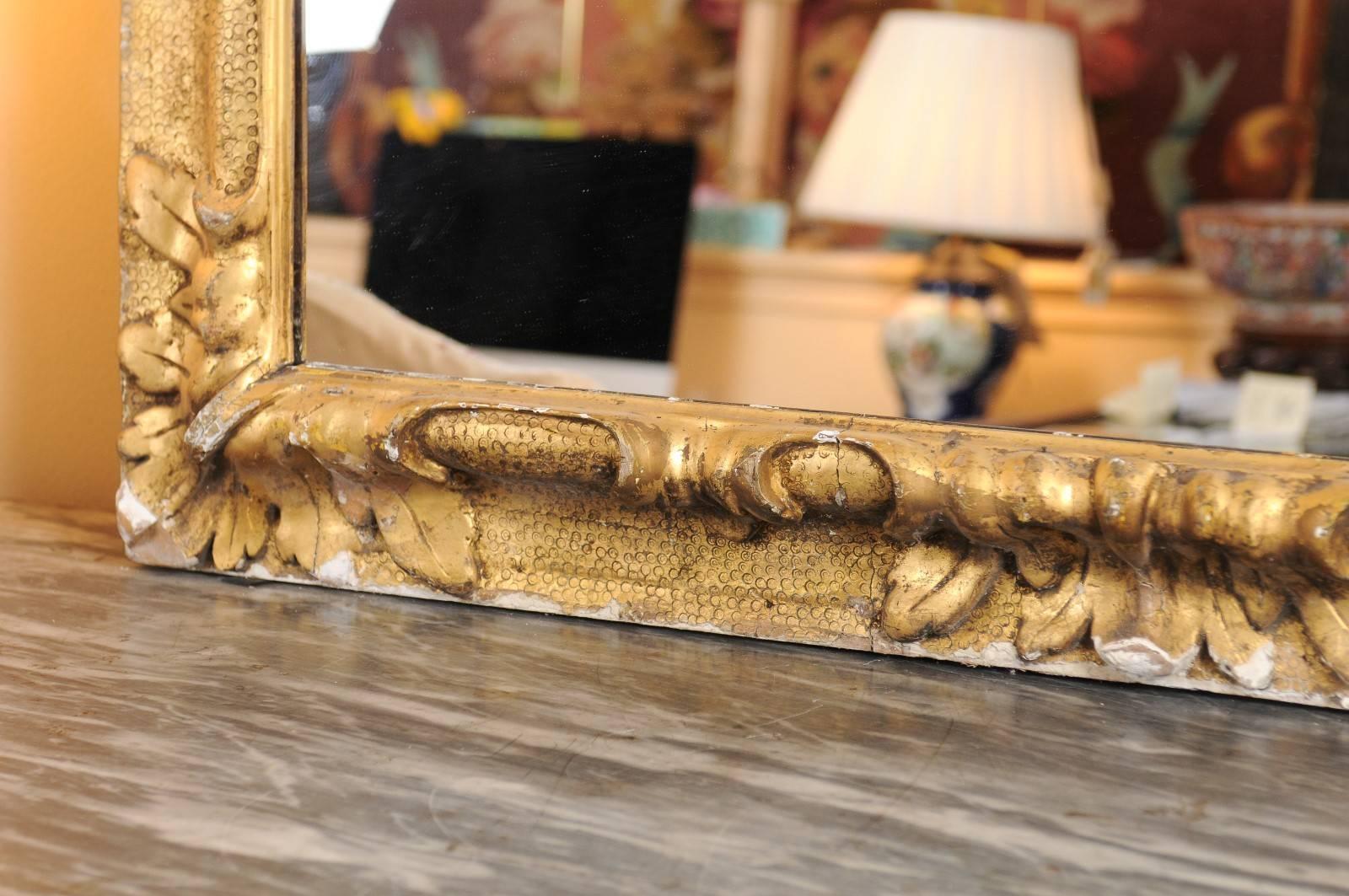19th Century Italian Giltwood Frame with Acanthus Leaf Detail and New Mirror 3