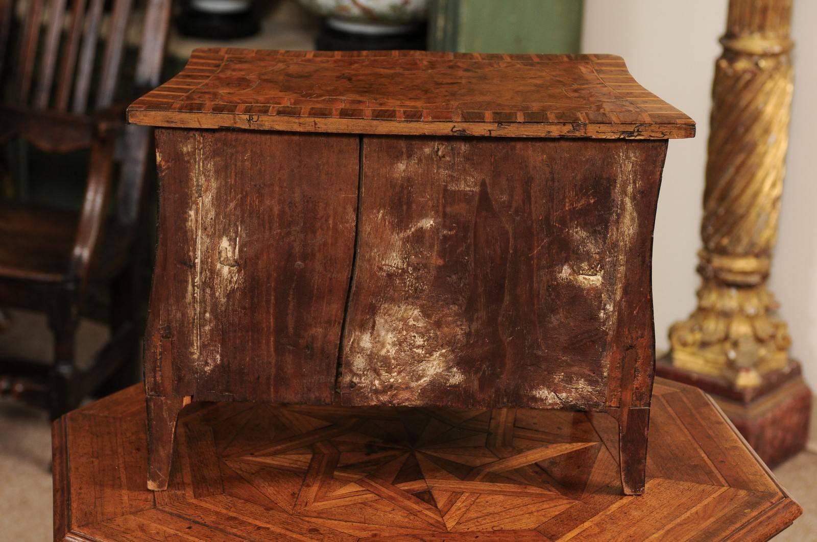 Early 19th Century Italian Inlaid Apprentice Commode in Fruitwood, Elm, & Walnut 5