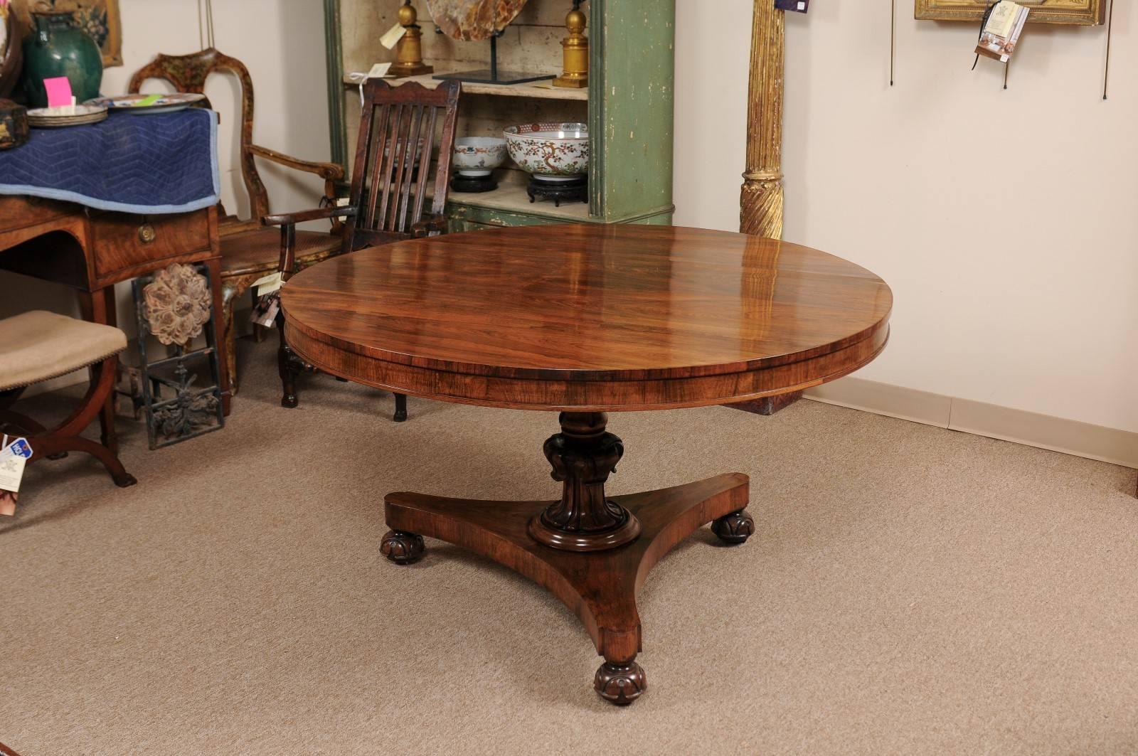 Veneer English Rosewood William IV Style Centre Table