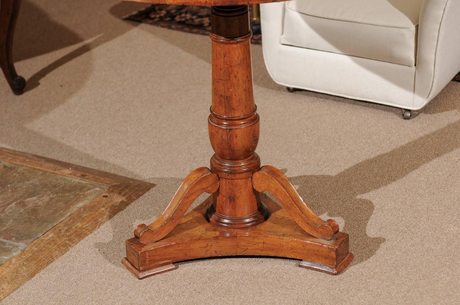 Italian Walnut Gueridon with Inset Specimen Marble Top, 19th Century and Later 2