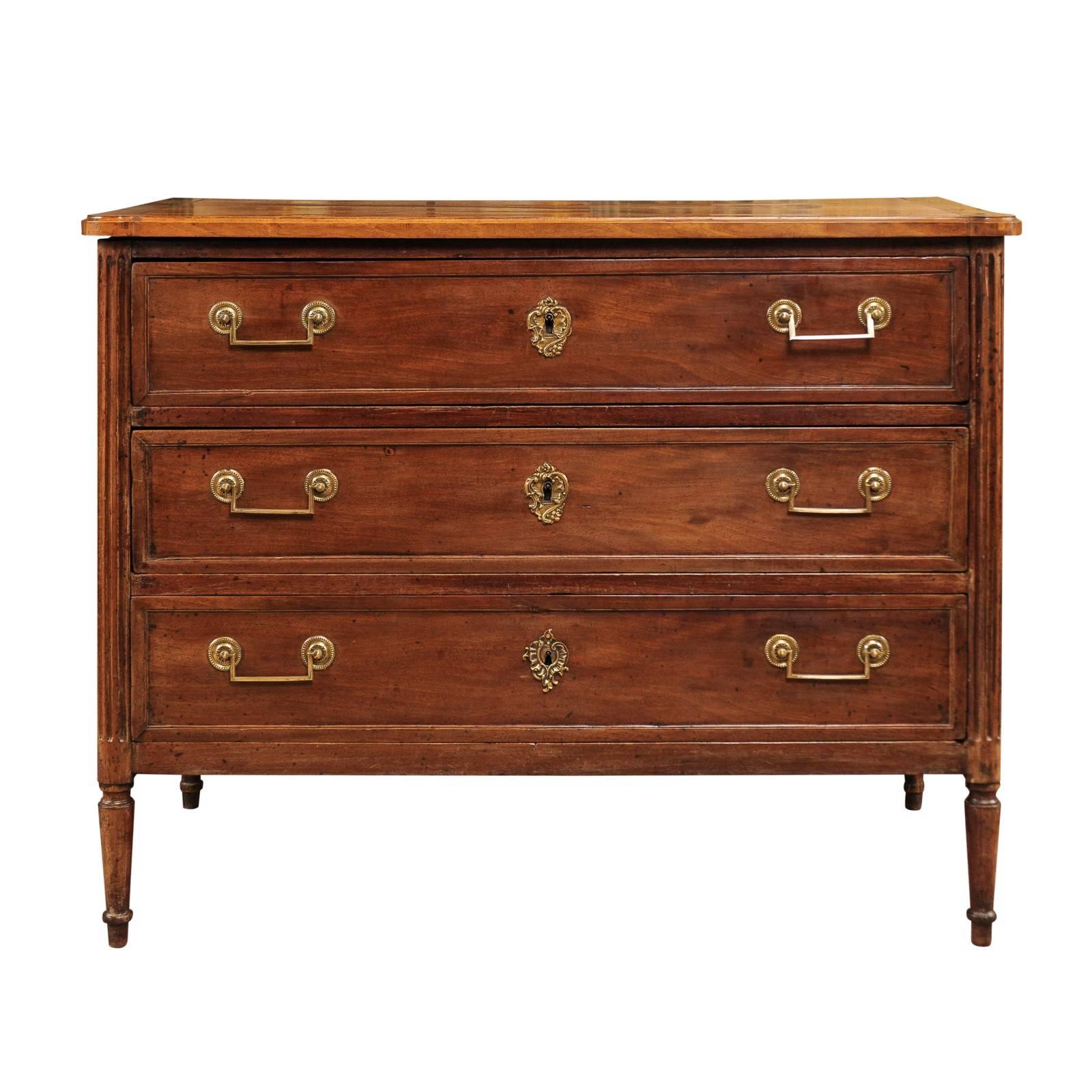Late 18th Century French Louis XVI Walnut Commode