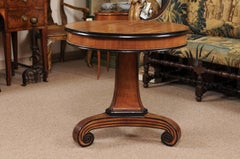 Biedermeier Style Walnut Gueridon with Ebonized Scrolls, 20th Century Germany