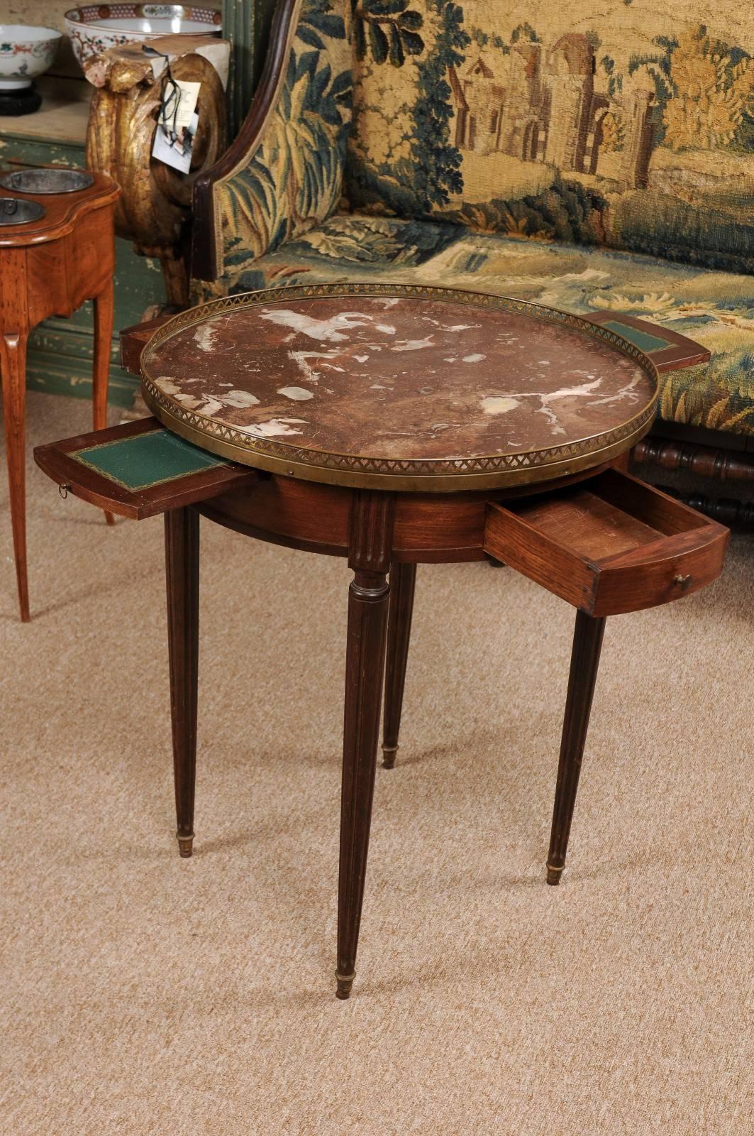 19th Century French Louis XVI Style Mahogany Bouillotte Table 2