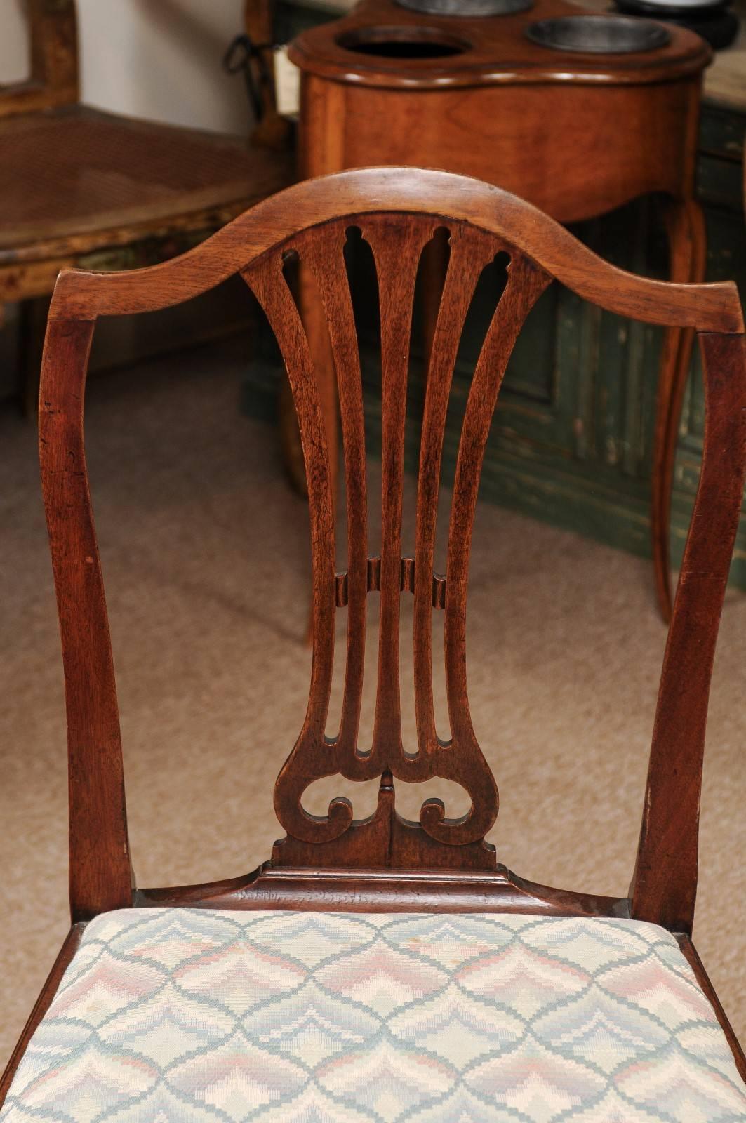 George III Set of Eight English Shield Back Mahogany Dining Chairs 6