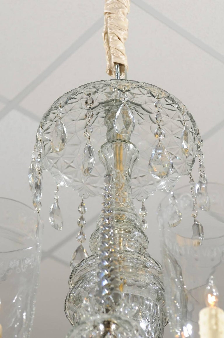 Mid19th Century Irish Waterford Crystal EightArm Chandelier For Sale