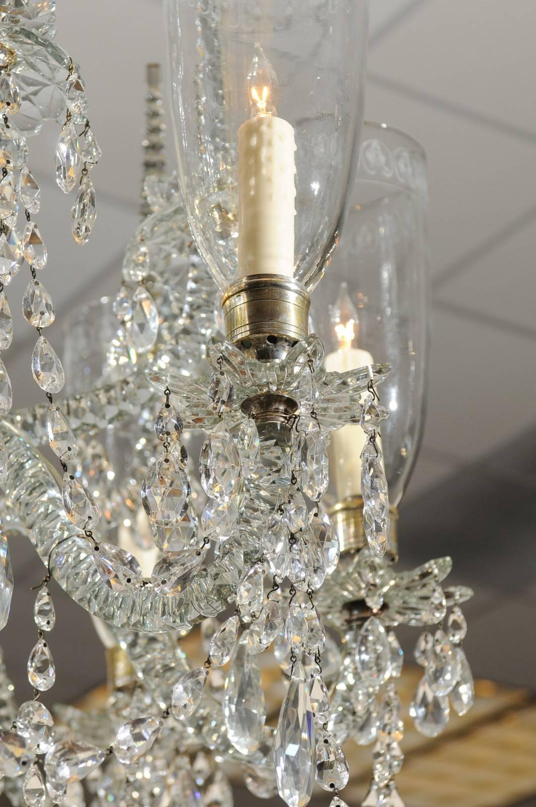 Mid-19th Century Irish Waterford Crystal Eight-Arm Chandelier For Sale 3