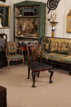 18th Century English Chippendale Side Chair in Walnut with Pierced Back Splat
